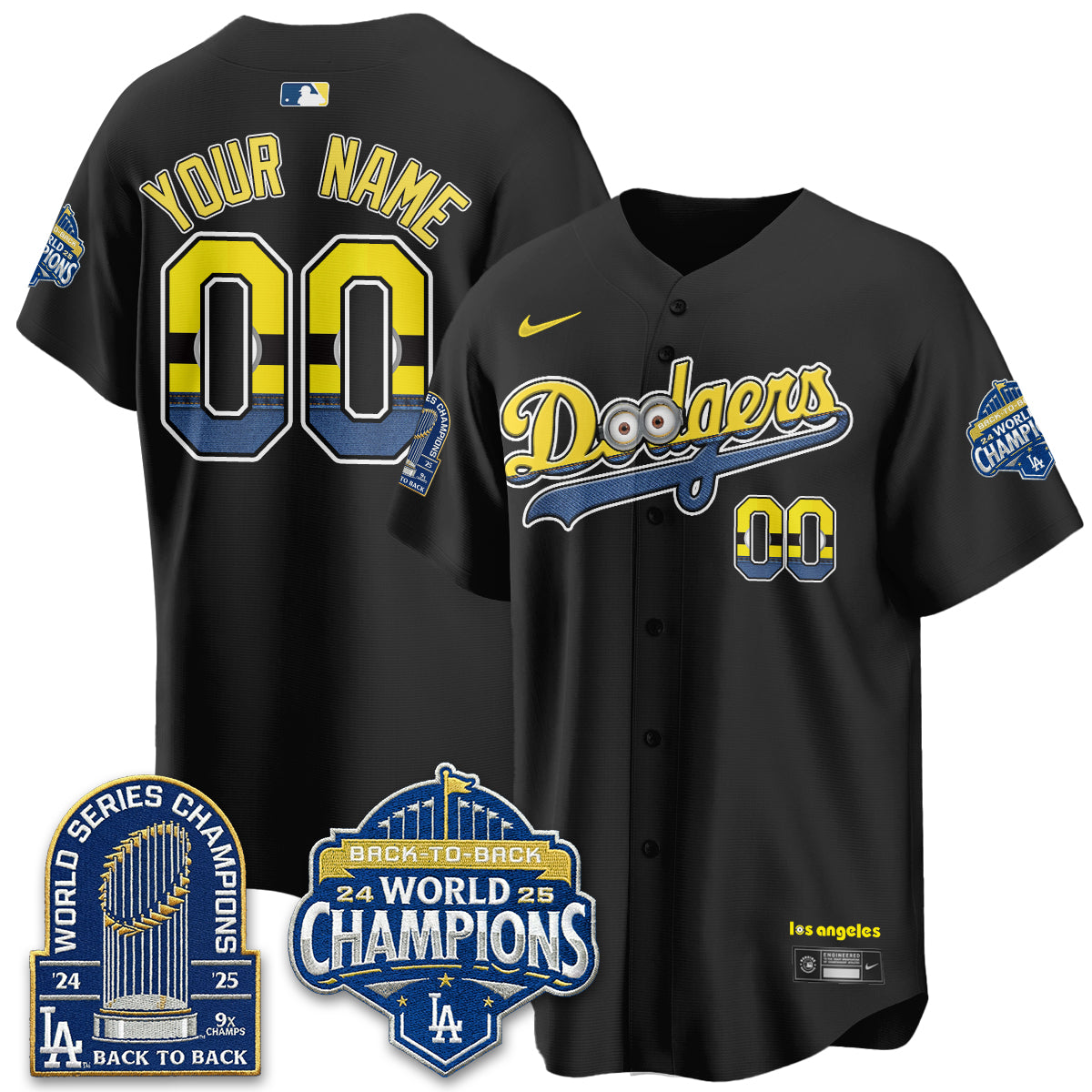 Los Angeles Dodgers x Yellow Capsules Vapor Custom Jersey - Stitched