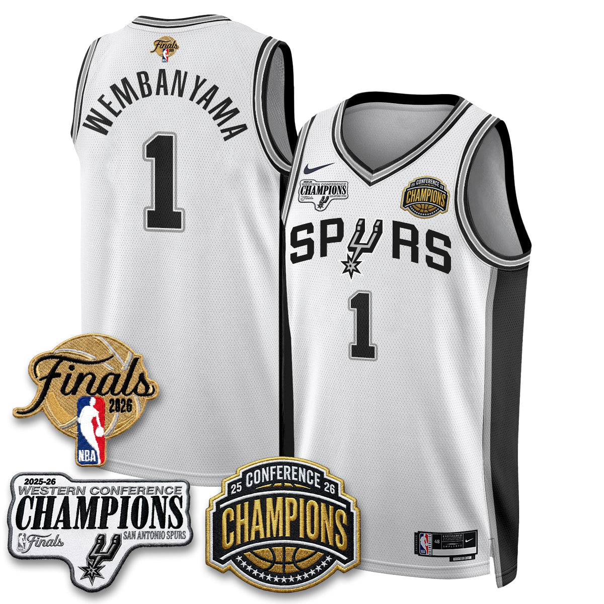 SAS 2026 NBA Western Conference Champions Vapor Jersey - Stitched1