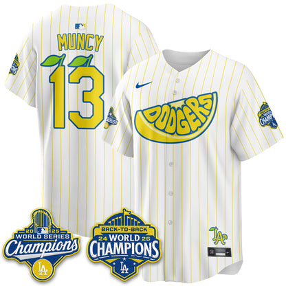 Los Angeles Dodgers Lemonade Collection Vapor Jersey - Stitched