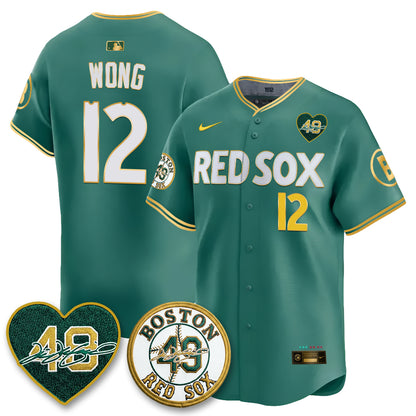 BOS Tim Wakefield Memorial Patch Vaper Premier Limited Gold Edition Jersey - All Stitched