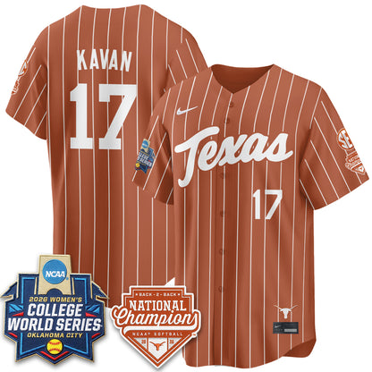 Texas Longhorns Softball 2026 World Series (WCWS) Vapor Premier Limited Jersey - B2B Champs - All Stitched