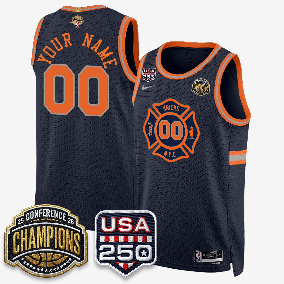 New York Knicks 2026 NBA Eastern Conference Champions City Edition Custom Jersey V2- Stitched