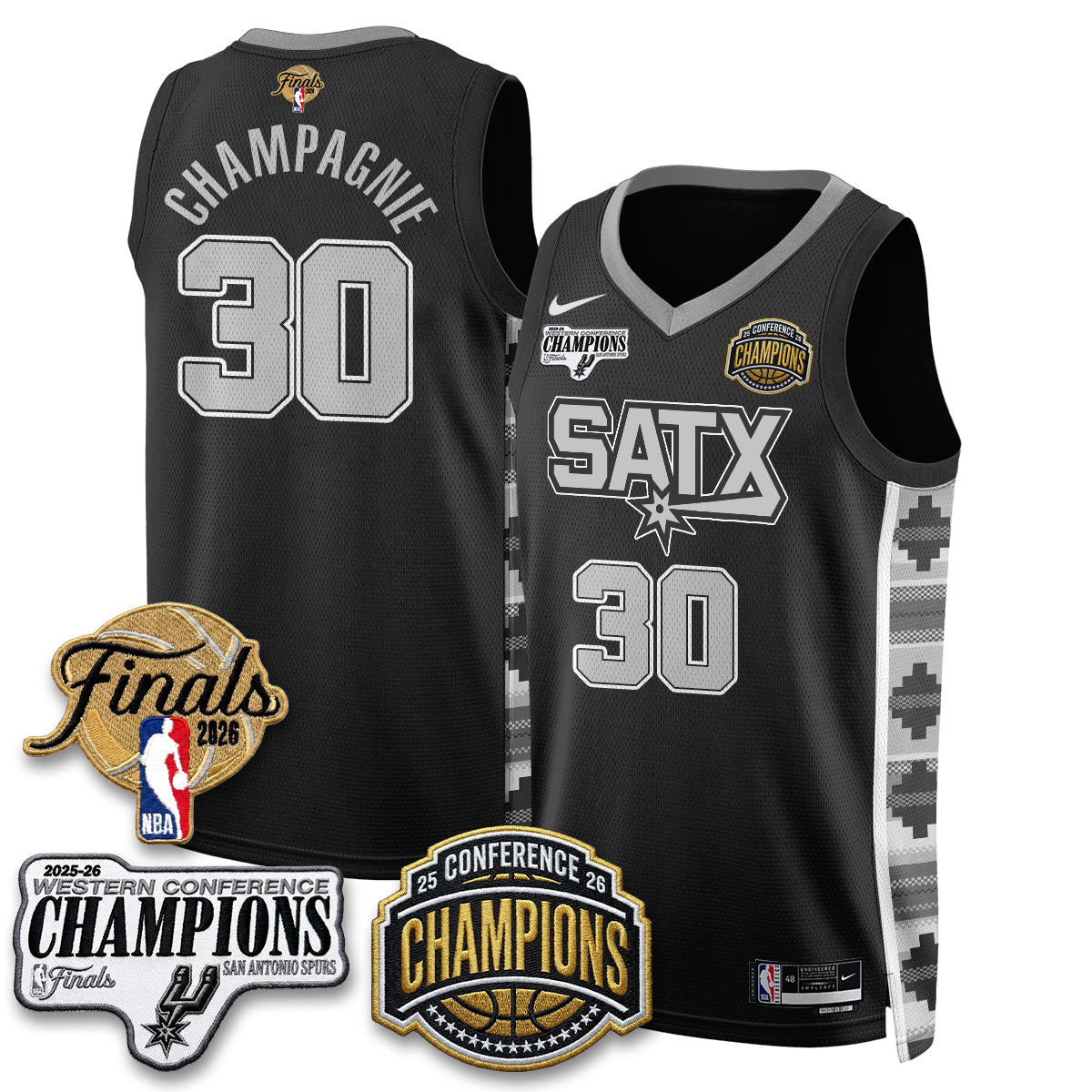 SAS 2026 NBA Western Conference Champions Vapor Jersey - Stitched1