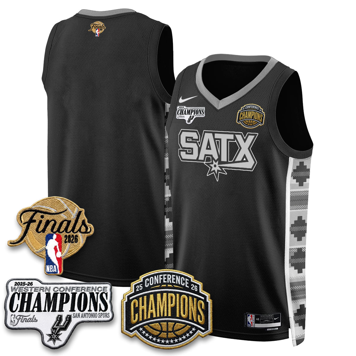 SAS 2026 NBA Western Conference Champions Vapor Jersey - Stitched1