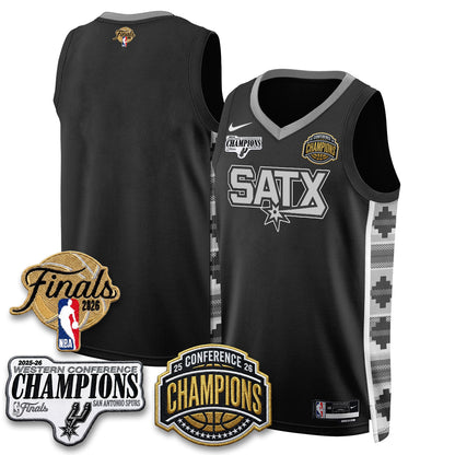 SAS 2026 NBA Western Conference Champions Vapor Jersey - Stitched1