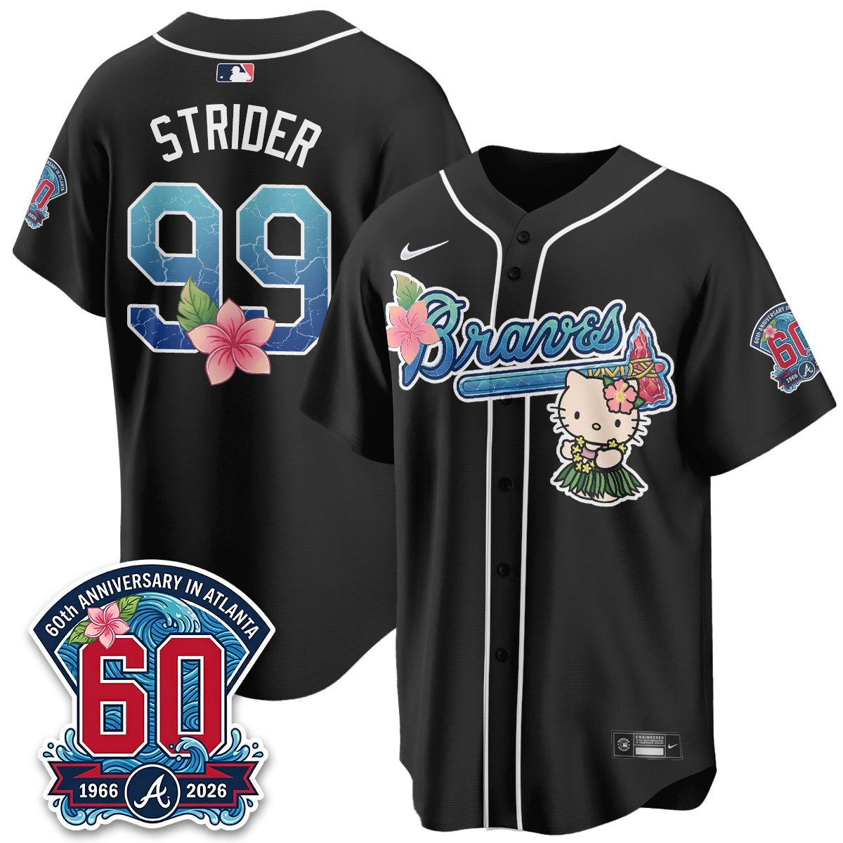 Atlanta Braves x Meow Aloha Spirit Vapor Jersey - Stitched
