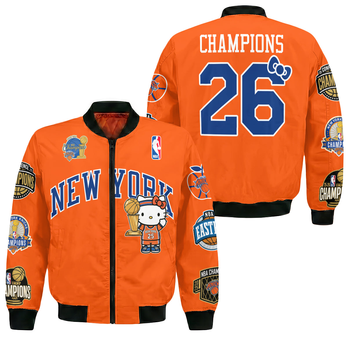New York Knicks 2026 NBA Finals Champions Limited Edition Bomber Jacket V3- Printed