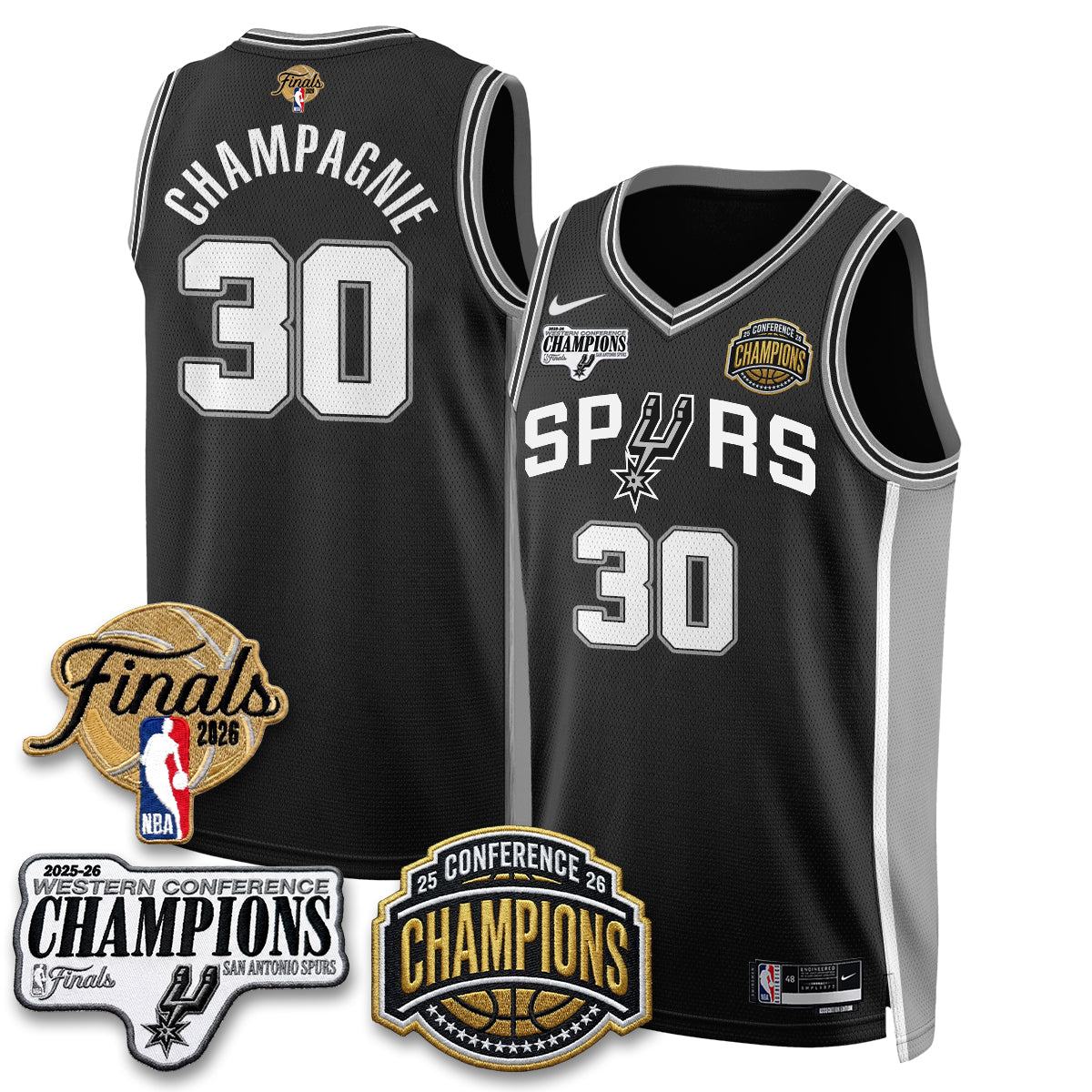 SAS 2026 NBA Western Conference Champions Vapor Jersey - Stitched1