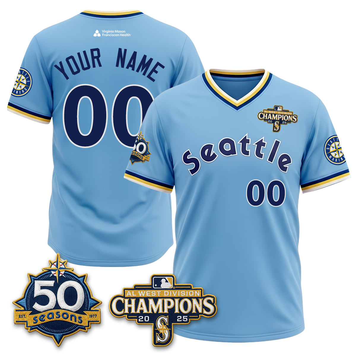 SEA 50th Anniversary Throwback Limited Custom Jersey - All Stitched