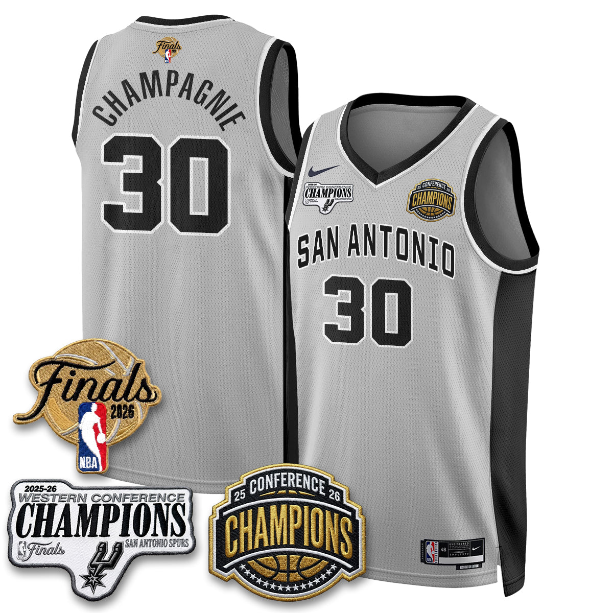 SAS 2026 NBA Western Conference Champions Vapor Jersey - Stitched1