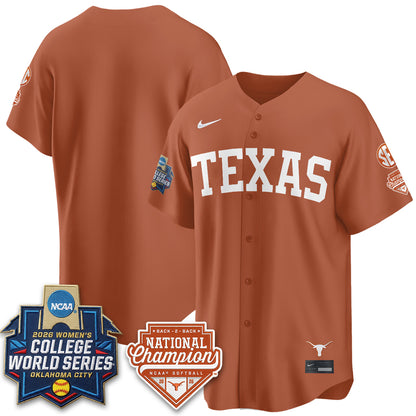 Texas Longhorns Softball 2026 World Series (WCWS) Vapor Premier Limited Jersey - B2B Champs - All Stitched