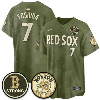 BOS New Era Olive 2026 Armed Forces Day Jersey - All Stitched