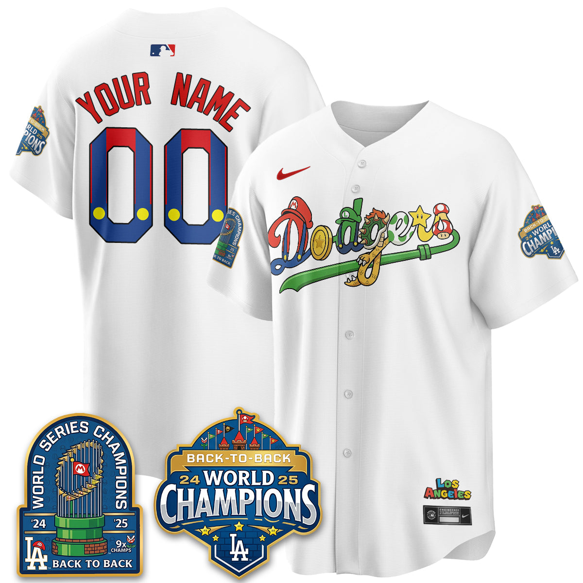 Los Angeles Dodgers x The Red Plumber Vapor Custom Jersey - Printed
