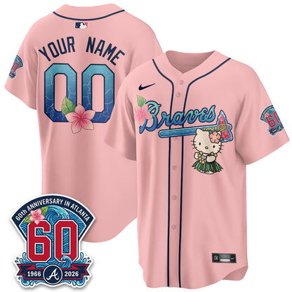 Atlanta Braves x Meow Aloha Spirit Vapor Custom Jersey - Stitched