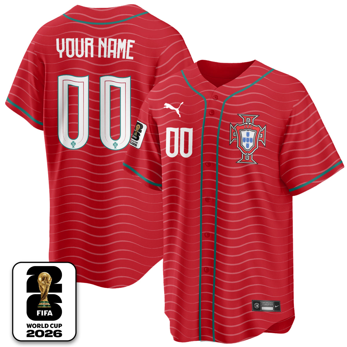 Portugal Soccer National Team x Baseball Vapor Limited Custom Jersey - Stitched