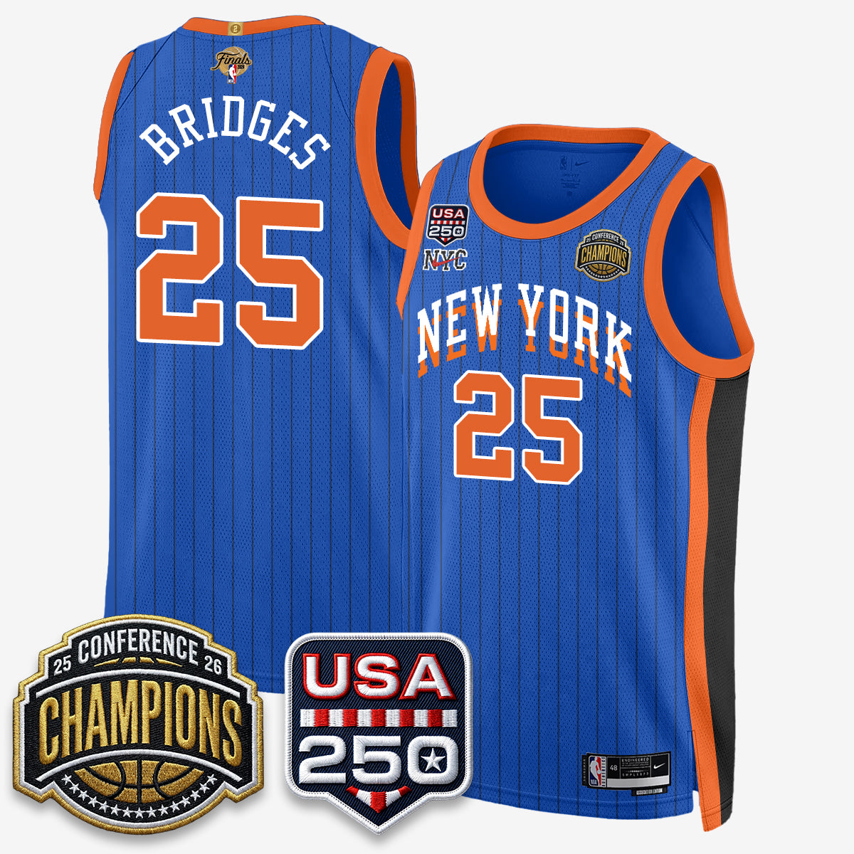 New York Knicks 2026 NBA Eastern Conference Champions City Edition Jersey V2- Stitched