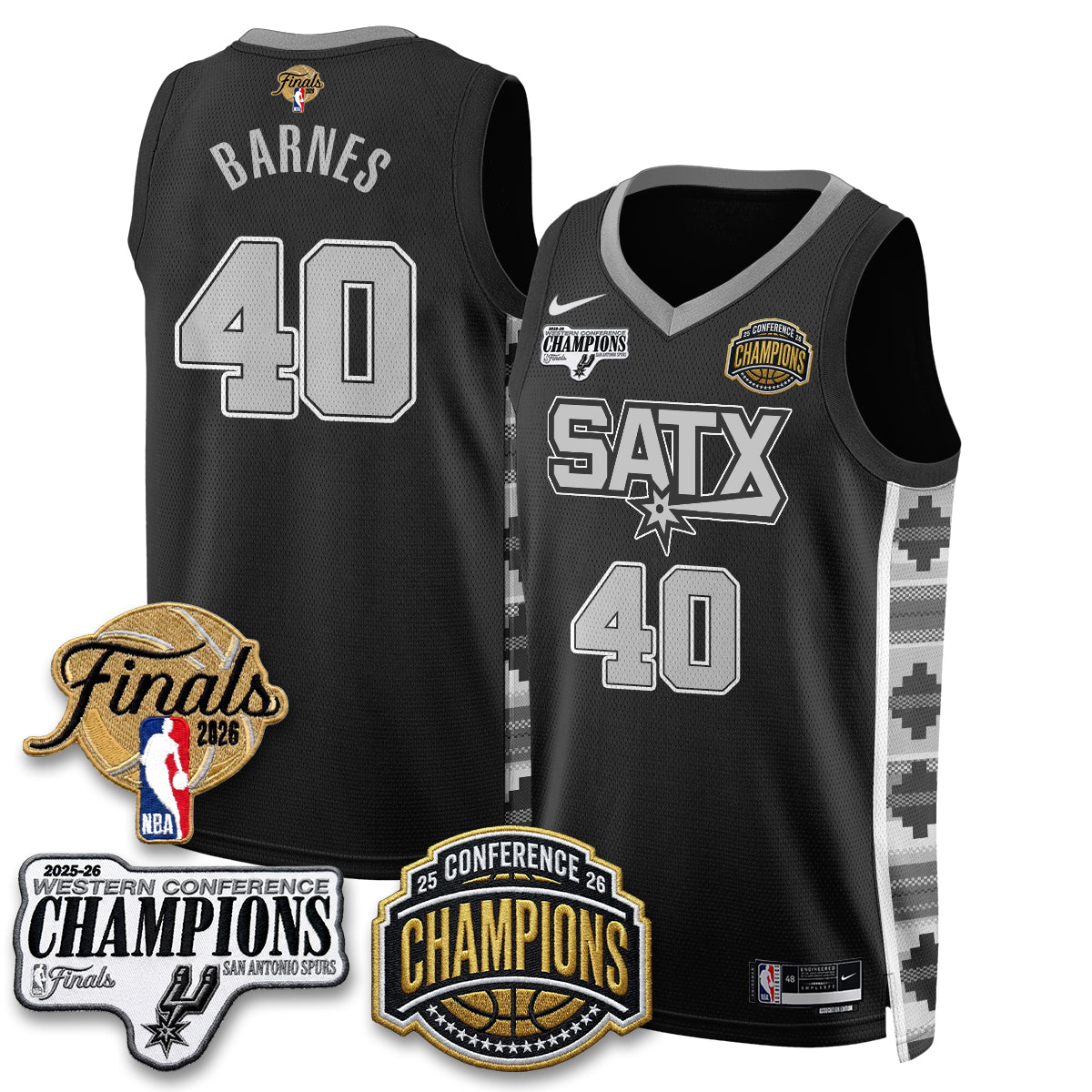 SAS 2026 NBA Western Conference Champions Vapor Jersey - Stitched1