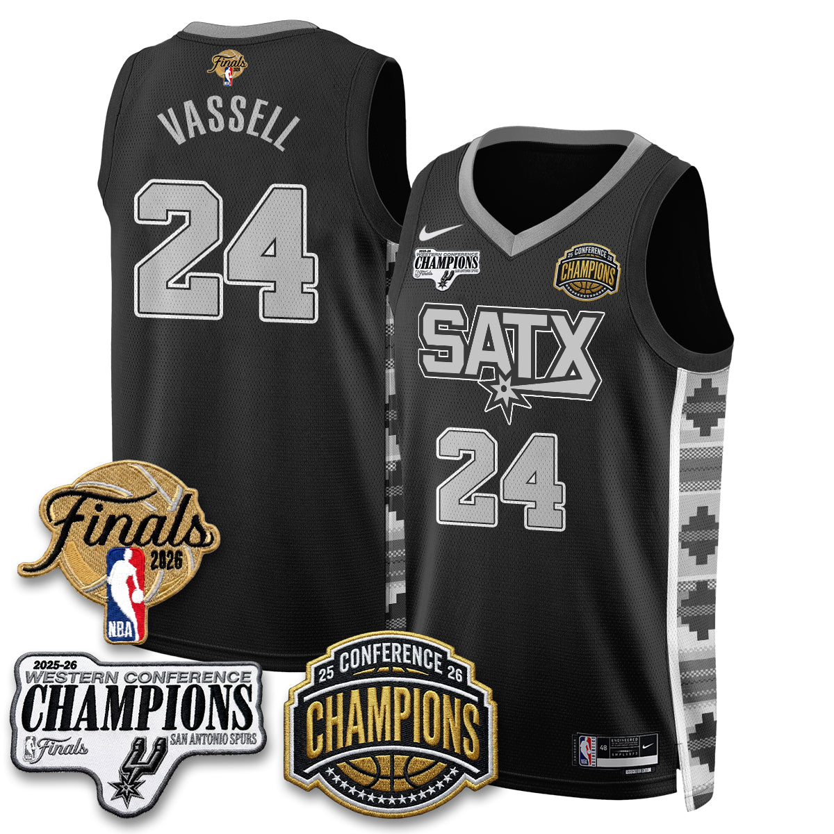 SAS 2026 NBA Western Conference Champions Vapor Jersey - Stitched1