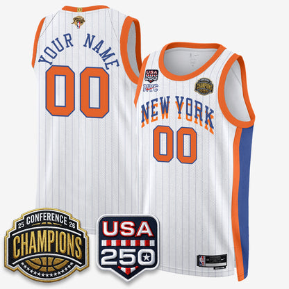New York Knicks 2026 NBA Eastern Conference Champions City Edition Custom Jersey V2- Stitched