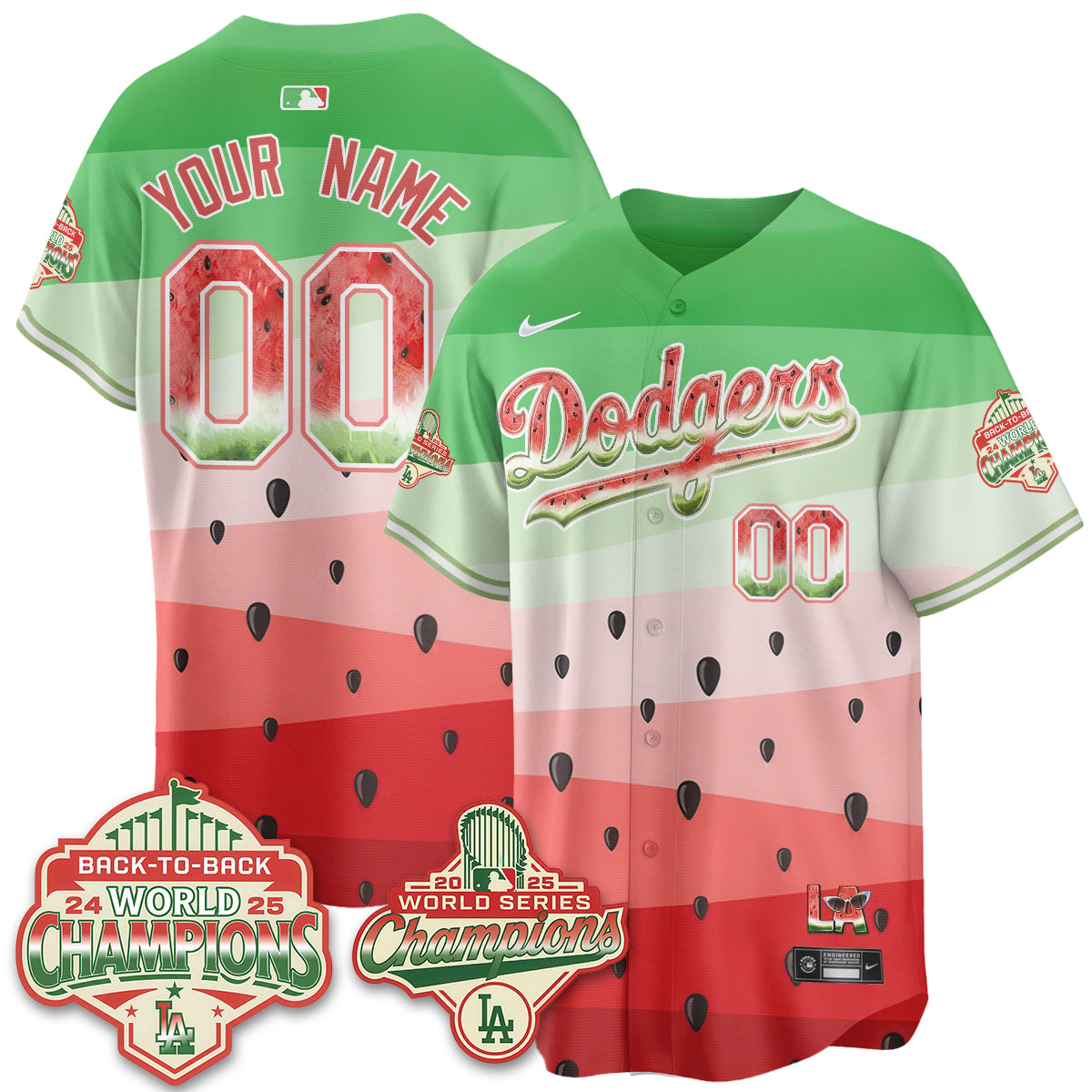 LAD National Watermelon Day Vapor Custom Jersey - Stitched