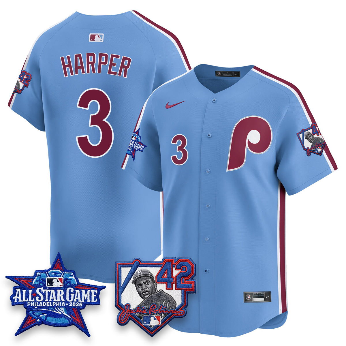 PHI 2026 Jackie Robinson New Era - All Star Game Vapor Limited Jersey - All Stitched