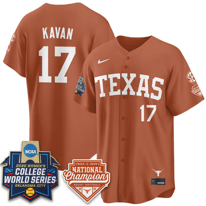Texas Longhorns Softball 2026 World Series (WCWS) Vapor Premier Limited Jersey - B2B Champs - All Stitched