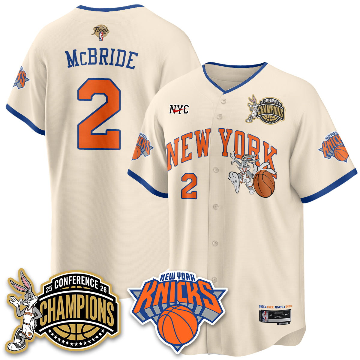 NYK 2026 NBA Finals x Bunny Vapor Jersey V2- Stitched