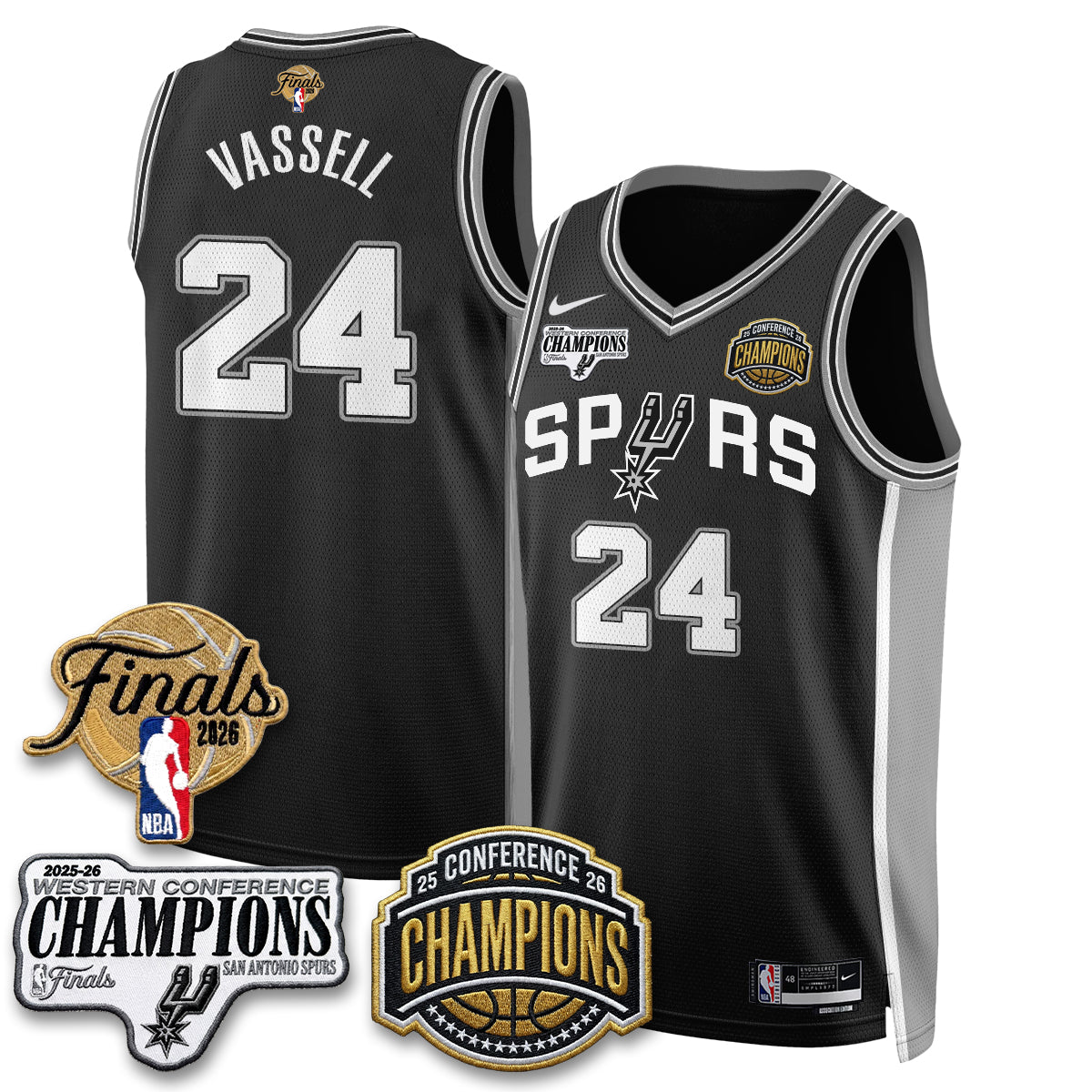 SAS 2026 NBA Western Conference Champions Vapor Jersey - Stitched1
