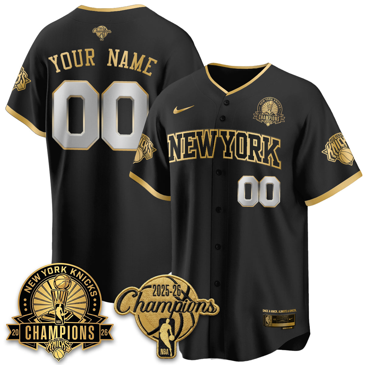 New York Knicks 2026 NBA Champions Special Edition Vapor Custom Jersey V2- Stitched