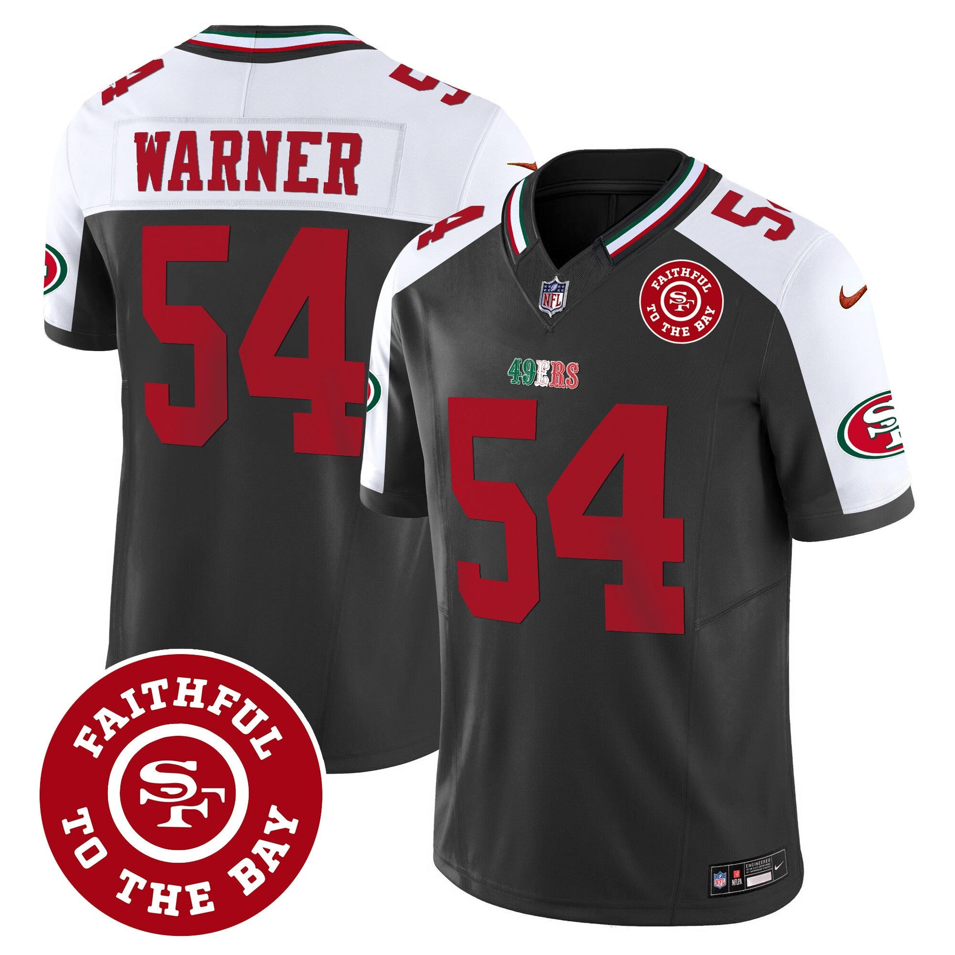 Men's 49ers Mexico Faithful To The Bay Patch Vapor Jersey - All Stitched