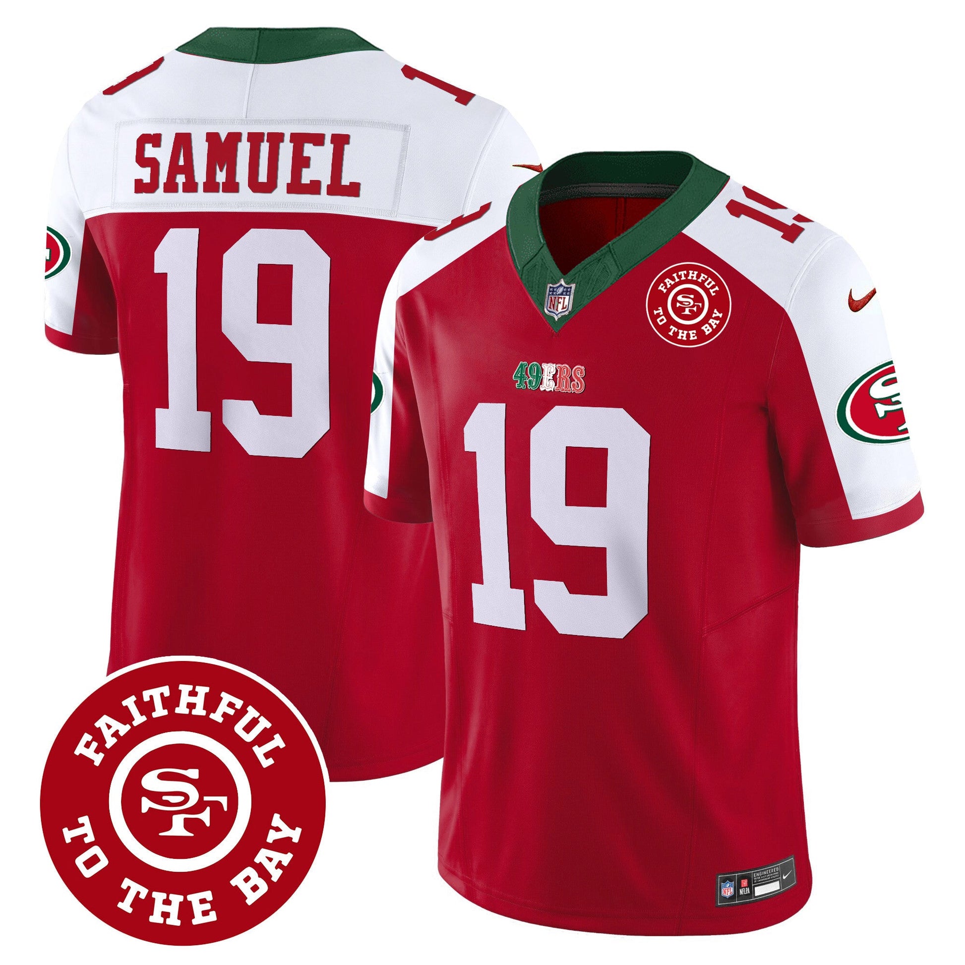 Men's 49ers Mexico Faithful To The Bay Patch Vapor Jersey - All Stitched