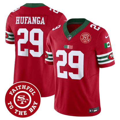 Men's 49ers Mexico Faithful To The Bay Patch Vapor Jersey - All Stitched