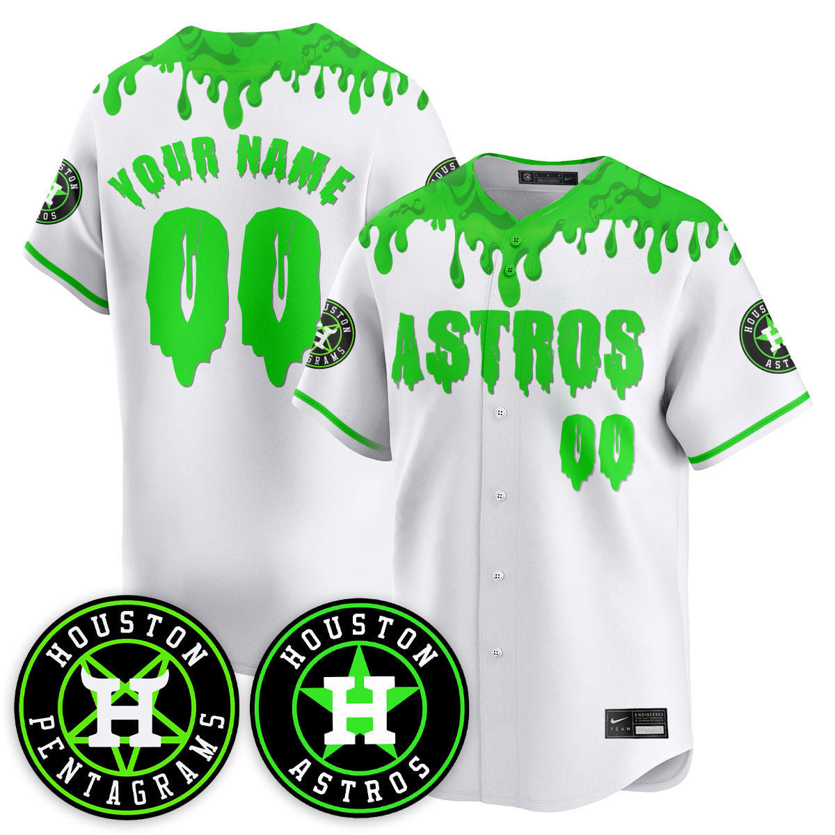 Custom HOU "Slime Night Special" Jersey - Stitched
