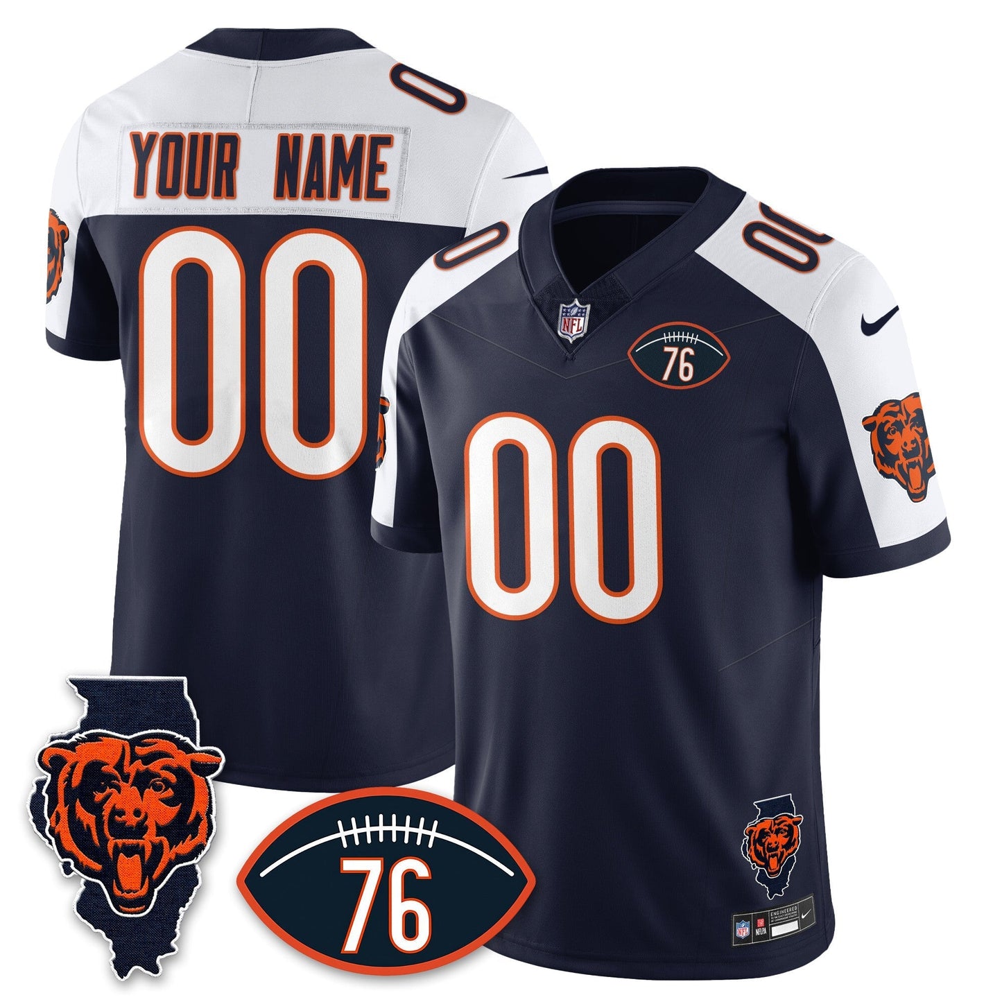 CHI Honor Steve McMichael Custom Jersey - All Stitched