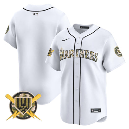 Seattle Mariners Armed Forces Day Vapor Premier Limited Jersey - All Stitched