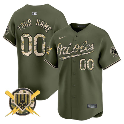 Baltimore Orioles Armed Forces Day Vapor Premier Limited Custom Jersey - All Stitched
