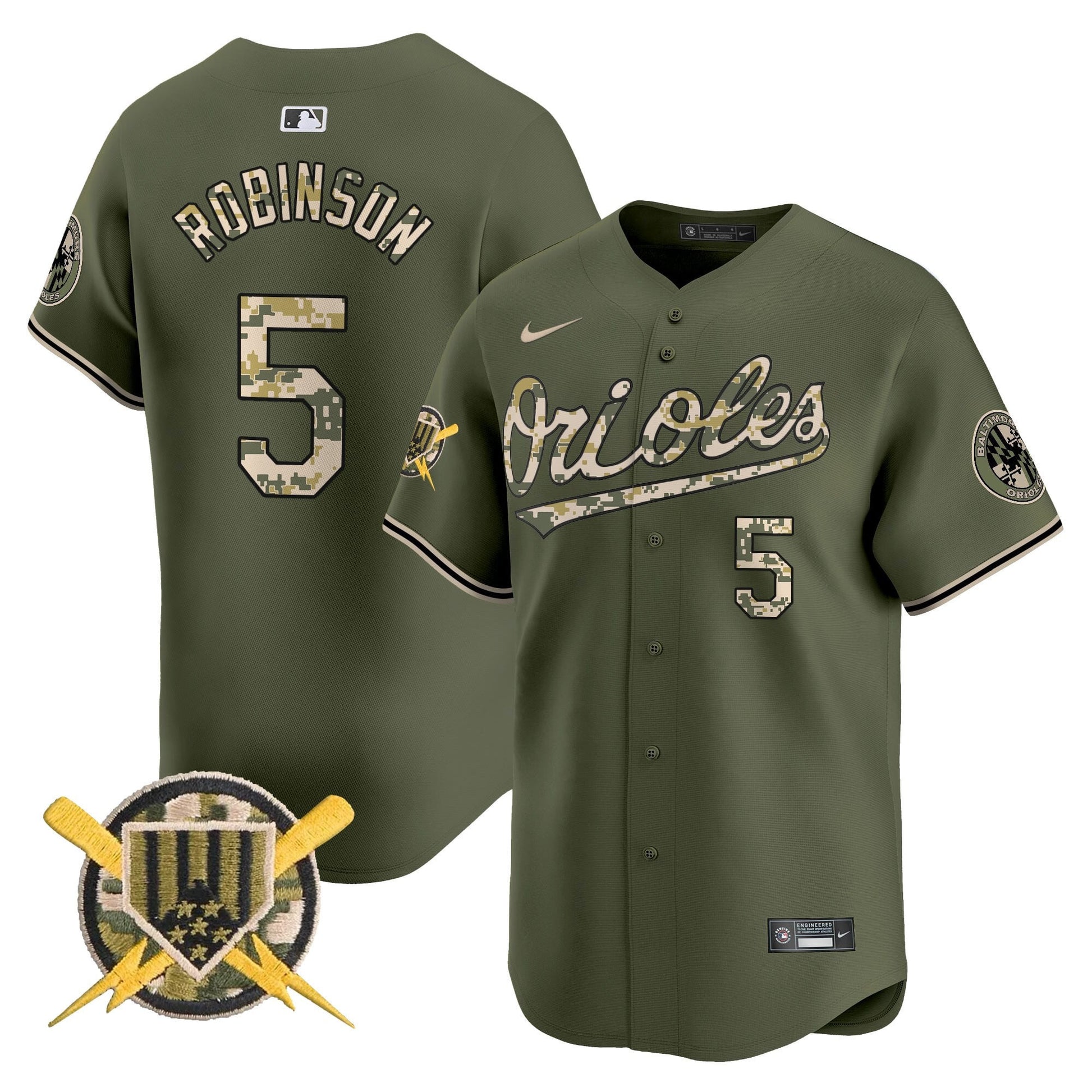 Baltimore Orioles Armed Forces Day Vapor Premier Limited Jersey - All Stitched