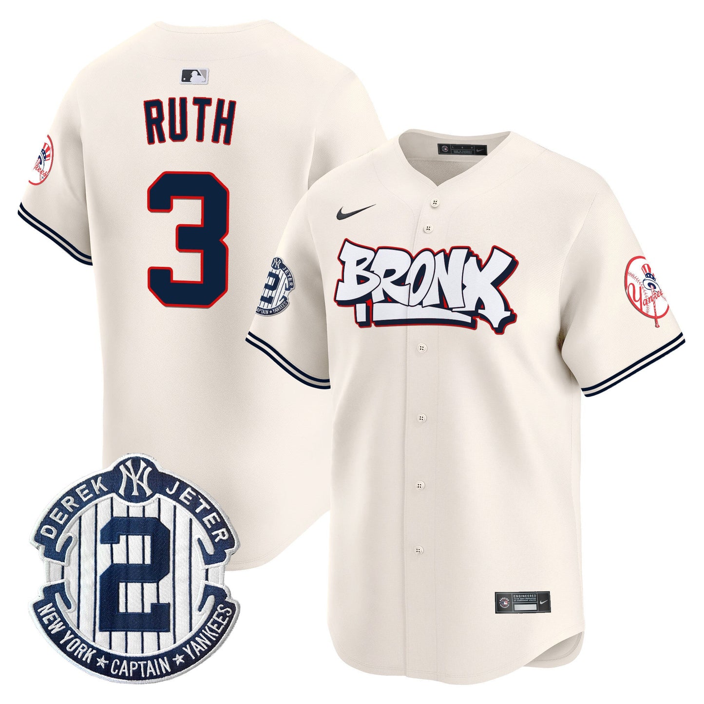 Men's New York Yankees The Bronx Graffiti Vapor Premier Limited Jersey V4 - All Stitched