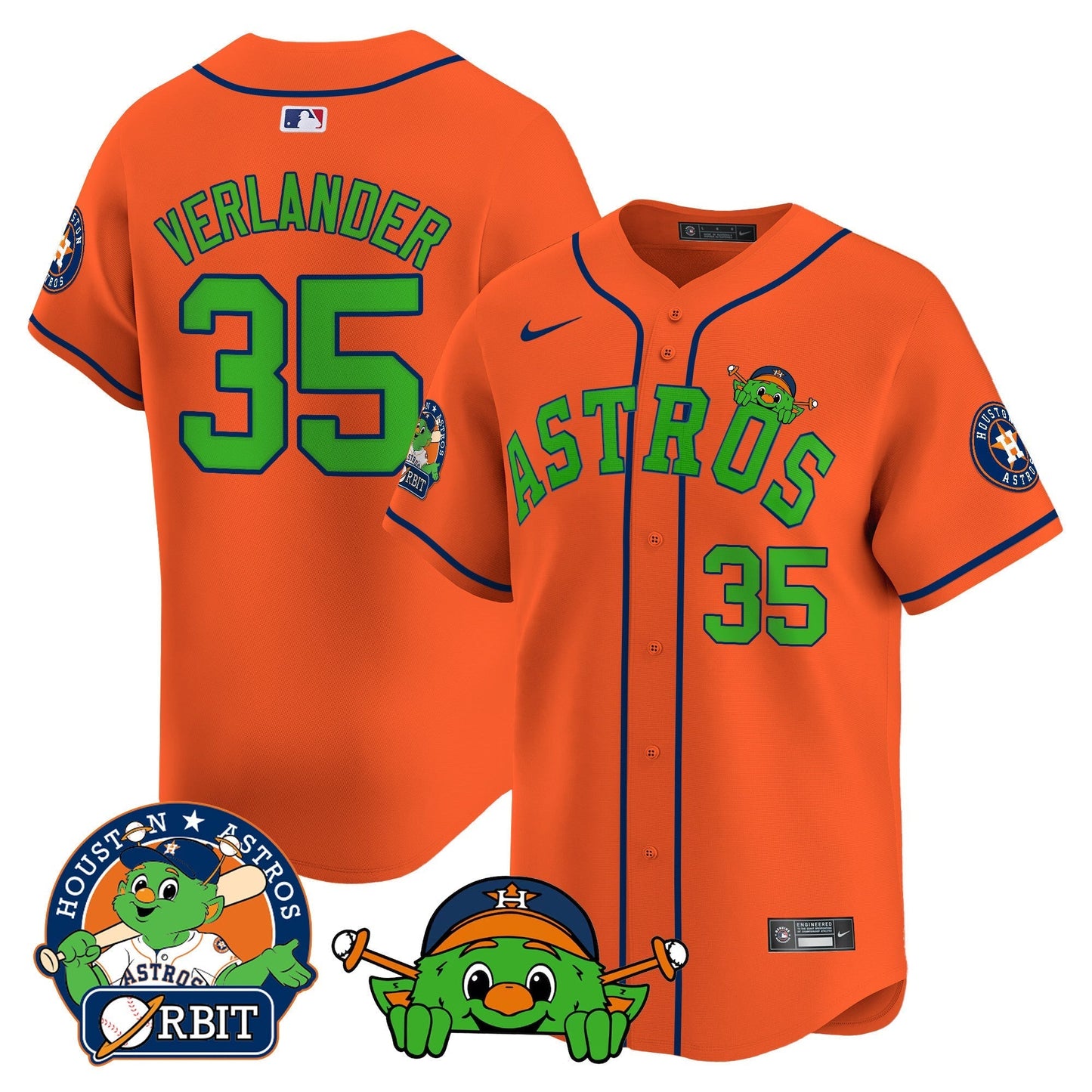 Men's Astros Orbit Patch Vapor Premier Limited Jersey V3 - All Stitched