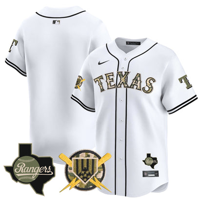 Texas Rangers Armed Forces Day Vapor Premier Limited Jersey - All Stitched