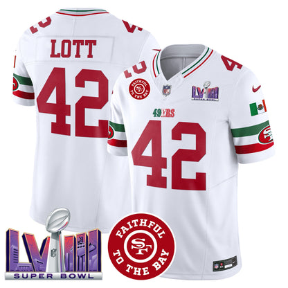 Men's 49ers Mexico Faithful & Super Bowl LVIII Patch Vapor Jersey - All Stitched