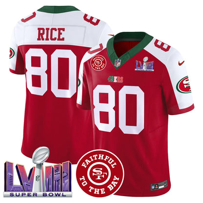 Men's 49ers Mexico Faithful & Super Bowl LVIII Patch Vapor Jersey - All Stitched