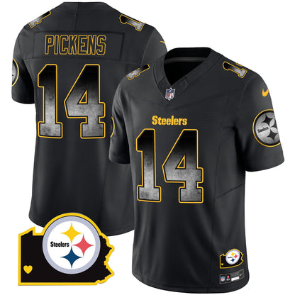 Men's Steelers Arch Smoke Home Patch Vapor Jersey - All Stitched