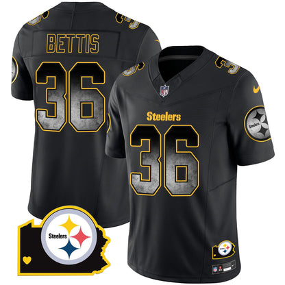 Men's Steelers Arch Smoke Home Patch Vapor Jersey - All Stitched