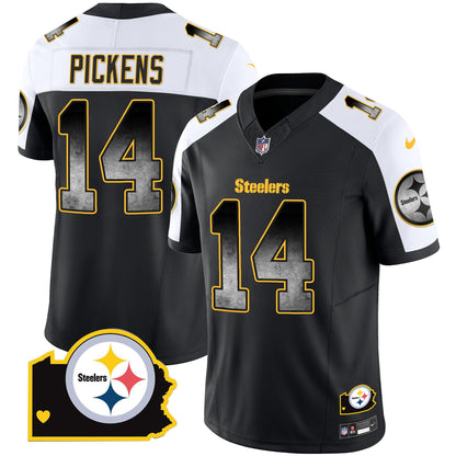 Men's Steelers Arch Smoke Home Patch Vapor Jersey - All Stitched