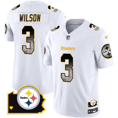 Men's Steelers Arch Smoke Home Patch Vapor Jersey - All Stitched