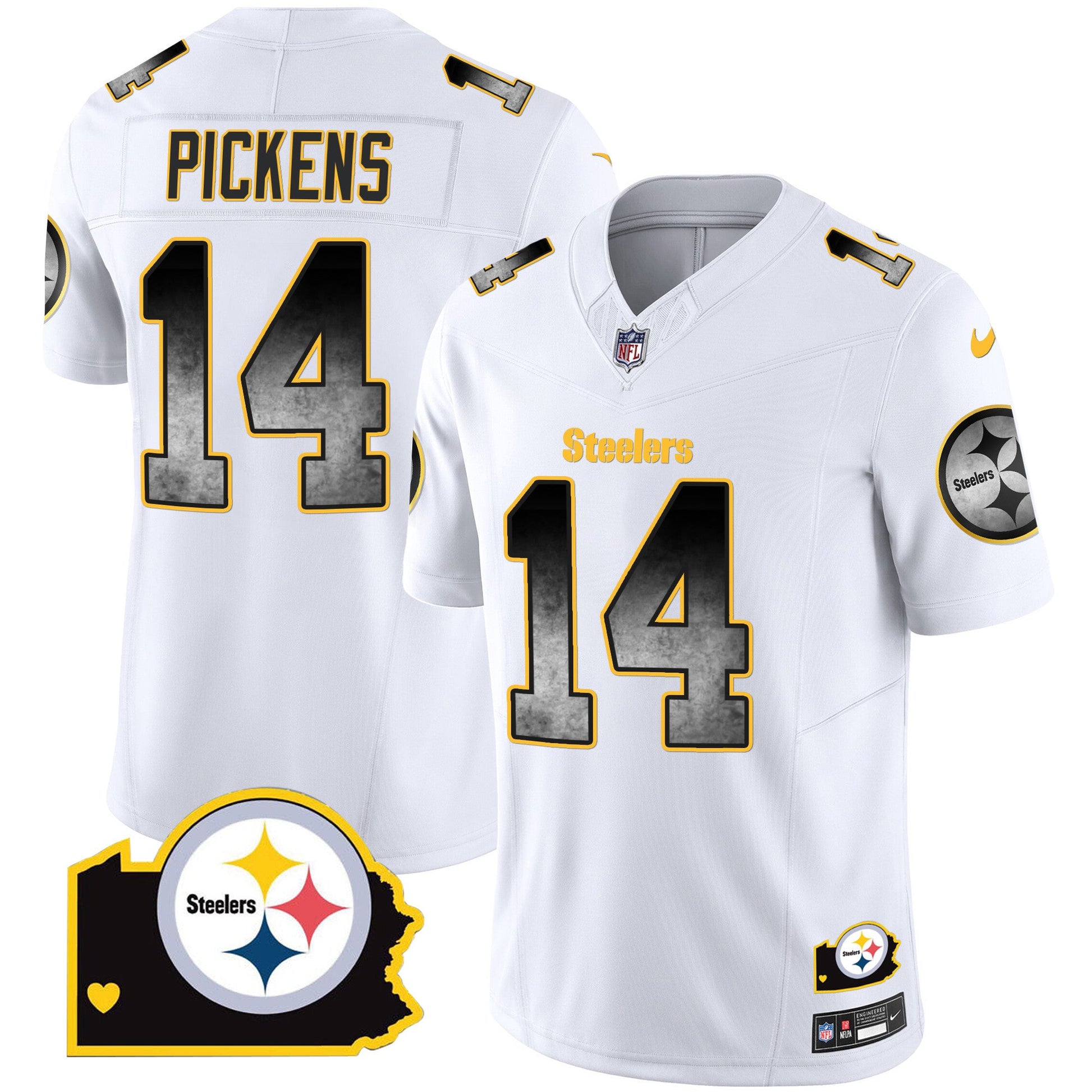 Men's Steelers Arch Smoke Home Patch Vapor Jersey - All Stitched