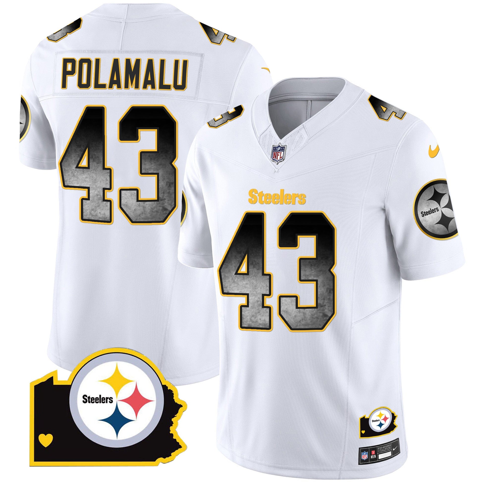 Men's Steelers Arch Smoke Home Patch Vapor Jersey - All Stitched