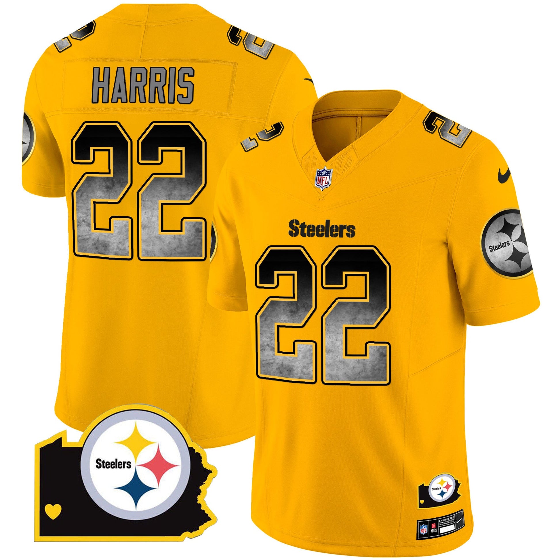 Men's Steelers Arch Smoke Home Patch Vapor Jersey - All Stitched