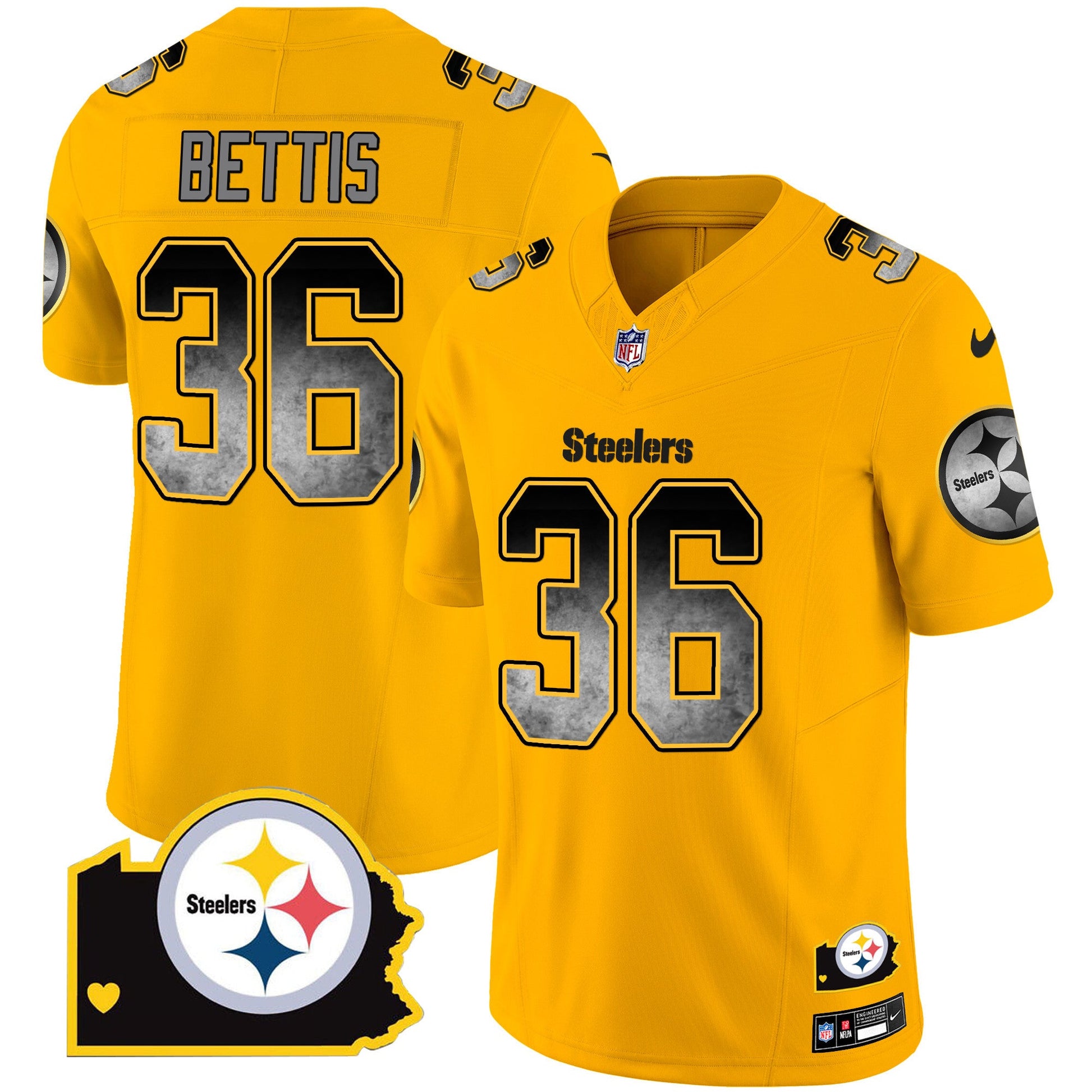Men's Steelers Arch Smoke Home Patch Vapor Jersey - All Stitched